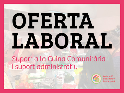 Oferta Laboral Cuina Comunitària i Administració